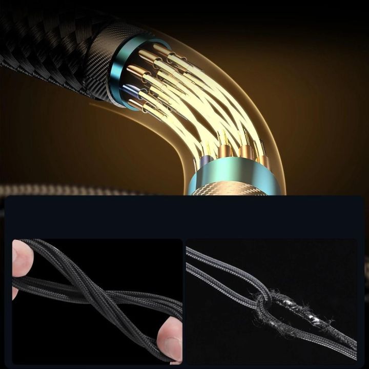 USB C kampinis kabelis - USB greitam įkrovimui ir duomenų perdavimui 3A 1,2 m juodas (S-UC027A6)