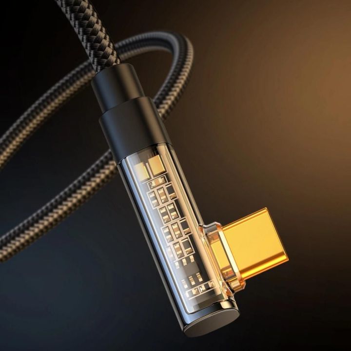 USB C kampinis kabelis - USB greitam įkrovimui ir duomenų perdavimui 3A 1,2 m juodas (S-UC027A6)