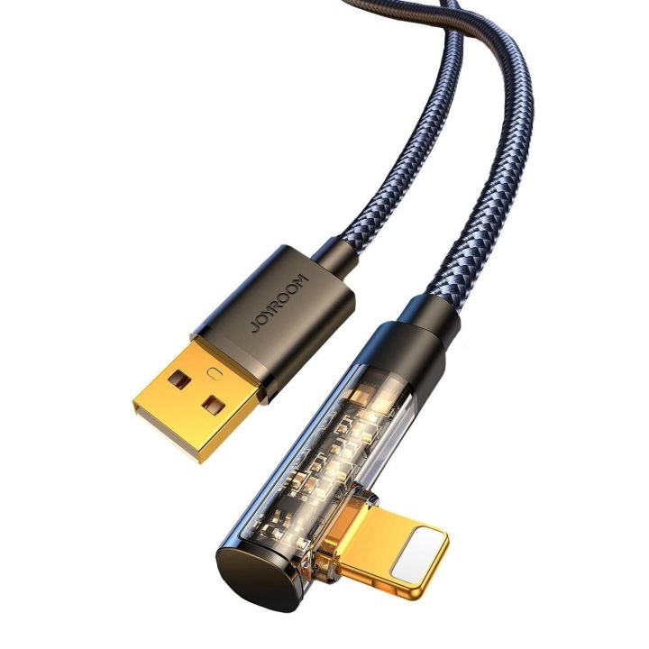 kampinis Lightning - USB kabelis greitam įkrovimui ir duomenų perdavimui 2,4 A 1,2 m juodas (S-UL012A6)