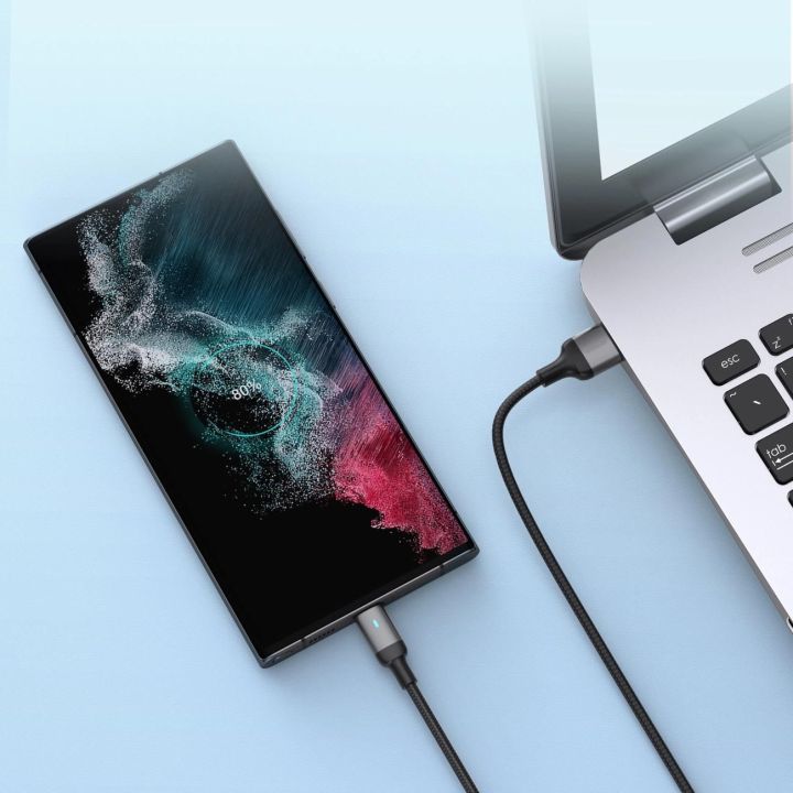 USB - USB C 3A kabelis greitam įkrovimui ir duomenų perdavimui A10 serijos 1,2 m juodas (S-UC027A10)