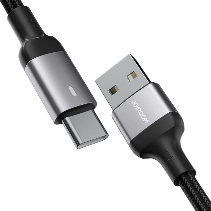 USB - USB C 3A kabelis greitam įkrovimui ir duomenų perdavimui A10 serijos 1,2 m juodas (S-UC027A10)