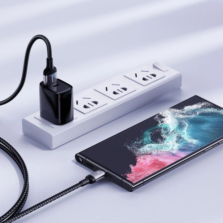 USB - USB C 3A kabelis greitam įkrovimui ir duomenų perdavimui A10 serijos 1,2 m juodas (S-UC027A10)