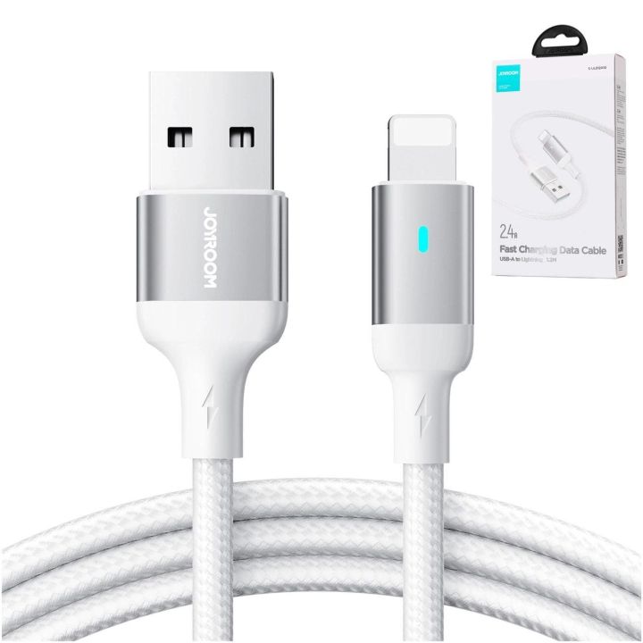 USB kabelis - Lightning 2.4A A10 Series 1,2 m ilgio baltas (S-UL012A10)