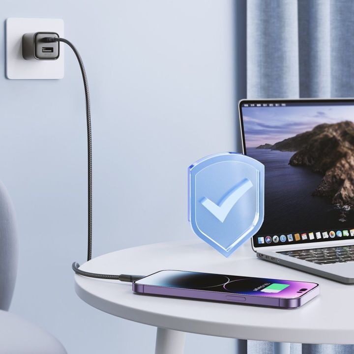 USB C - Lightning 20 W Surpass serijos kabelis greitam įkrovimui ir duomenų perdavimui 1,2 m juodas (S-CL020A11)
