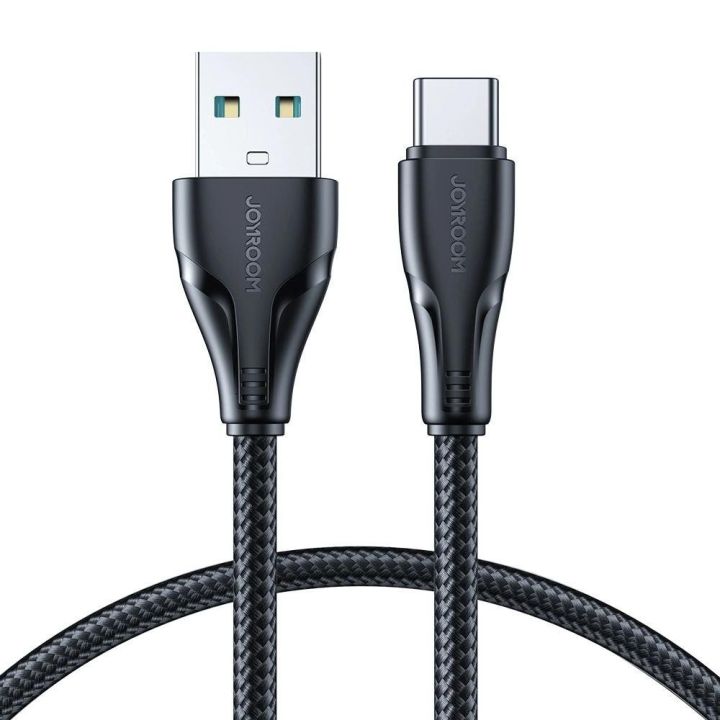 USB - USB C 3A Surpass serijos kabelis greitam įkrovimui ir duomenų perdavimui 1,2 m juodas (S-UC027A11)