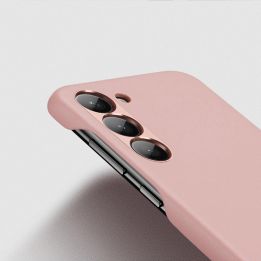 Grit dėklas Samsung Galaxy S23+ elegantiškas dirbtinės odos dangtelis rožinės spalvos