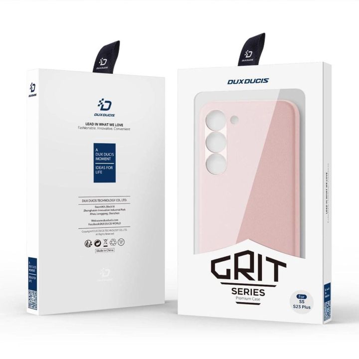 Grit dėklas Samsung Galaxy S23+ elegantiškas dirbtinės odos dangtelis rožinės spalvos
