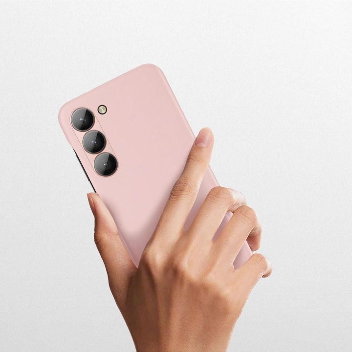 Grit dėklas Samsung Galaxy S23+ elegantiškas dirbtinės odos dangtelis rožinės spalvos