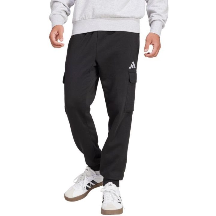 Vyriškos medvilninės kargo kelnės adidas Essentials Feelcozy, juodos