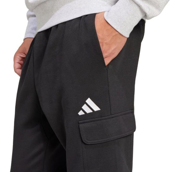 Vyriškos medvilninės kargo kelnės adidas Essentials Feelcozy, juodos