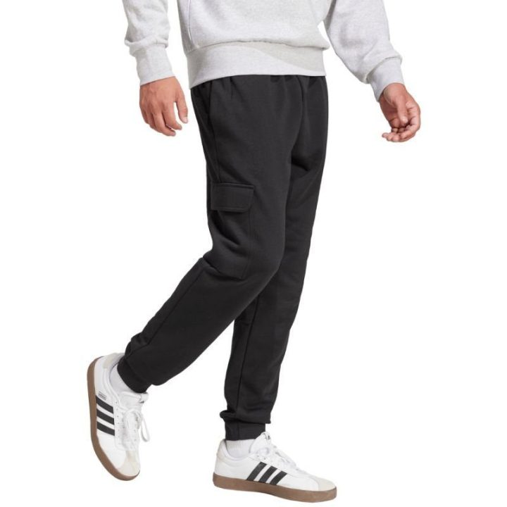Vyriškos medvilninės kargo kelnės adidas Essentials Feelcozy, juodos
