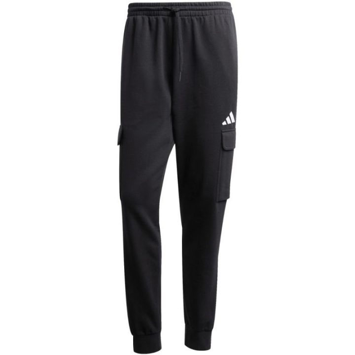 Vyriškos medvilninės kargo kelnės adidas Essentials Feelcozy, juodos