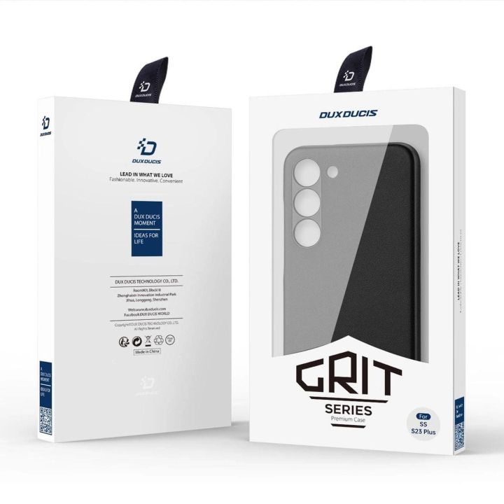 Grit dėklas Samsung Galaxy S23+ elegantiškas dirbtinės odos dangtelis juodas