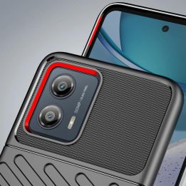 Thunder Case Motorola Moto G53 silikoninis šarvuotas dėklas, juodas