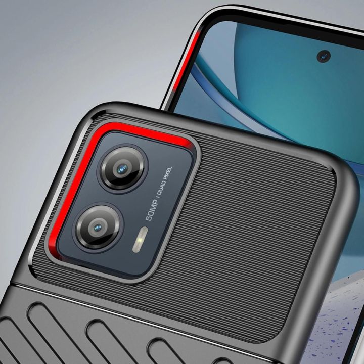 Thunder Case Motorola Moto G53 silikoninis šarvuotas dėklas, juodas