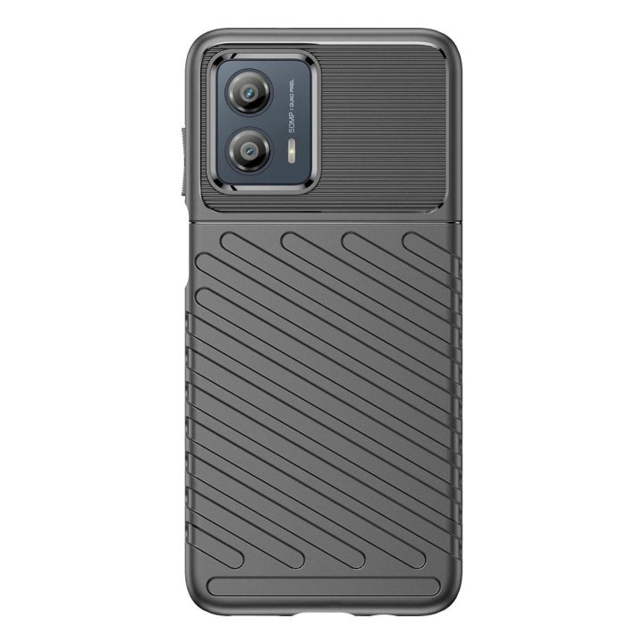 Thunder Case Motorola Moto G53 silikoninis šarvuotas dėklas, juodas