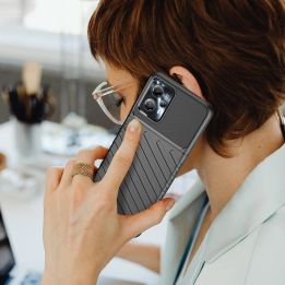 Thunder Case Motorola Moto G13 silikoninis šarvuotas dėklas, juodas