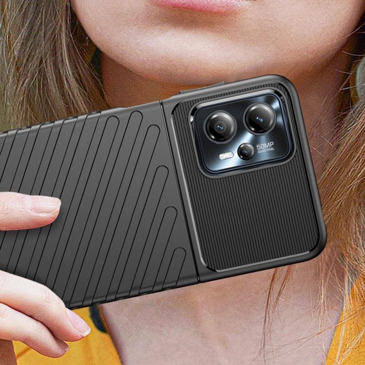 Thunder Case Motorola Moto G13 silikoninis šarvuotas dėklas, juodas