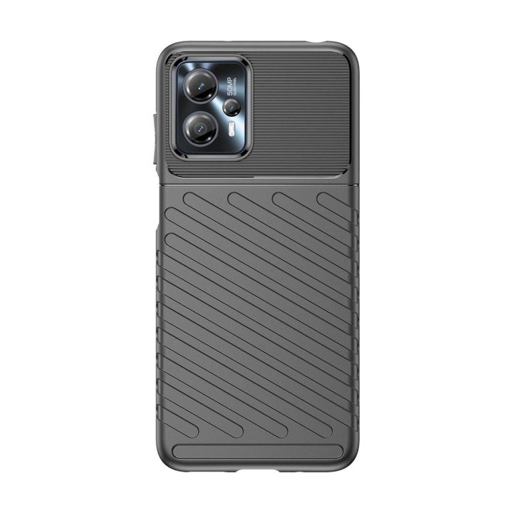 Thunder Case Motorola Moto G13 silikoninis šarvuotas dėklas, juodas