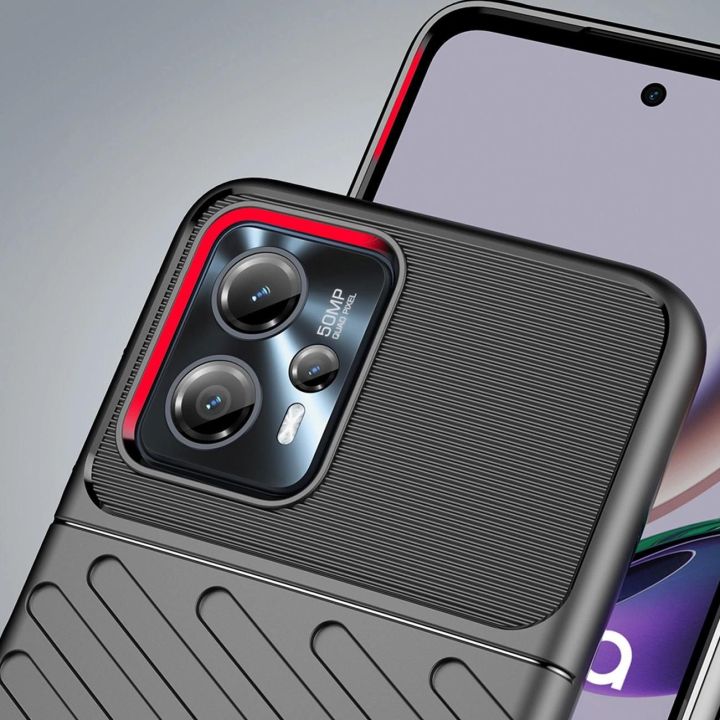 Thunder Case Motorola Moto G13 silikoninis šarvuotas dėklas, juodas