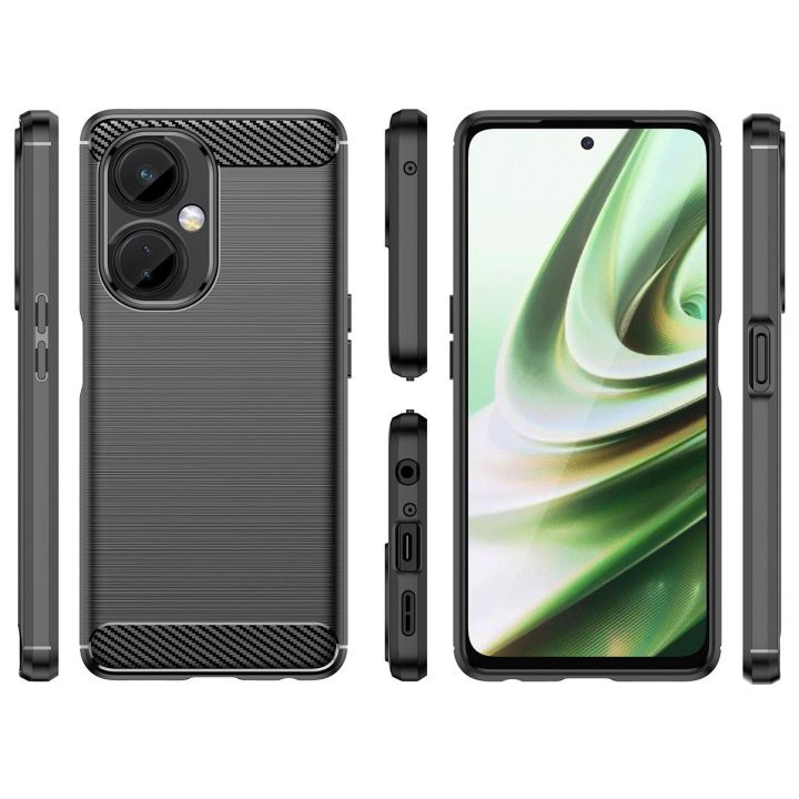 Anglies korpusas OnePlus Nord CE 3 korpusas lankstus silikono anglies korpusas juodas