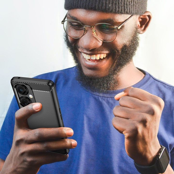 Anglies korpusas OnePlus Nord CE 3 korpusas lankstus silikono anglies korpusas juodas