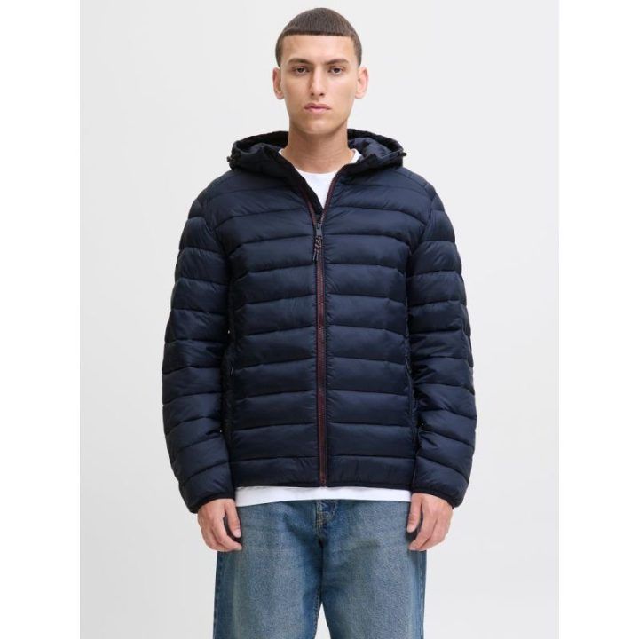 Vyriška pašiltinta striukė su gobtuvu Jack&Jones, tamsiai mėlyna