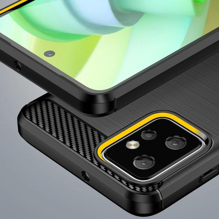 dėklas Motorola Moto G Power 2023 lankstus silikoninis anglinis dėklas, juodos spalvos