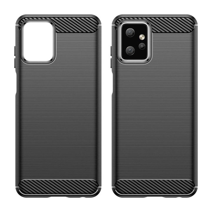 dėklas Motorola Moto G Power 2023 lankstus silikoninis anglinis dėklas, juodos spalvos