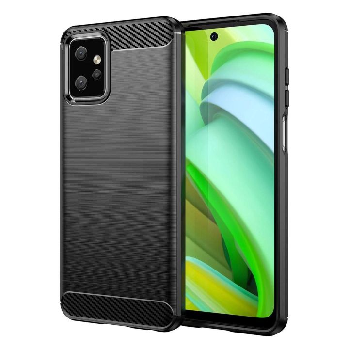 dėklas Motorola Moto G Power 2023 lankstus silikoninis anglinis dėklas, juodos spalvos