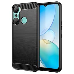 dėklas Infinix Hot 12 Pro lankstus silikoninis anglinis dėklas, juodos spalvos