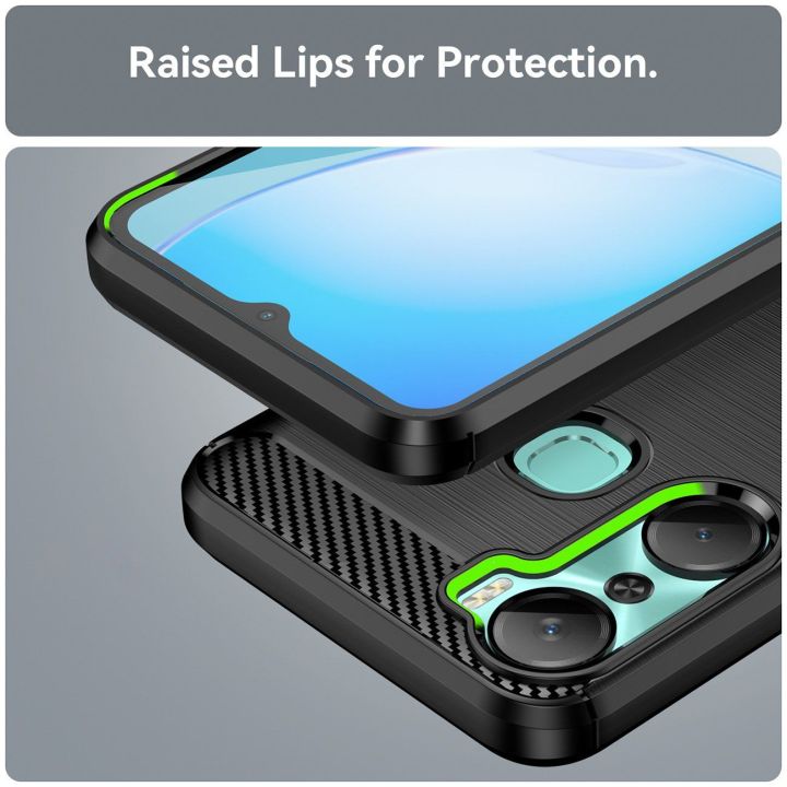 dėklas Infinix Hot 12 Pro lankstus silikoninis anglinis dėklas, juodos spalvos