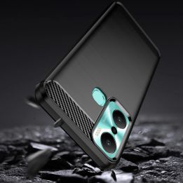 dėklas Infinix Hot 20 Play lankstus silikoninis anglinis dėklas juodas