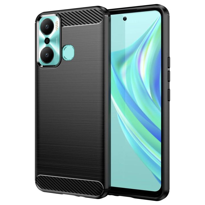 dėklas Infinix Hot 20 Play lankstus silikoninis anglinis dėklas juodas