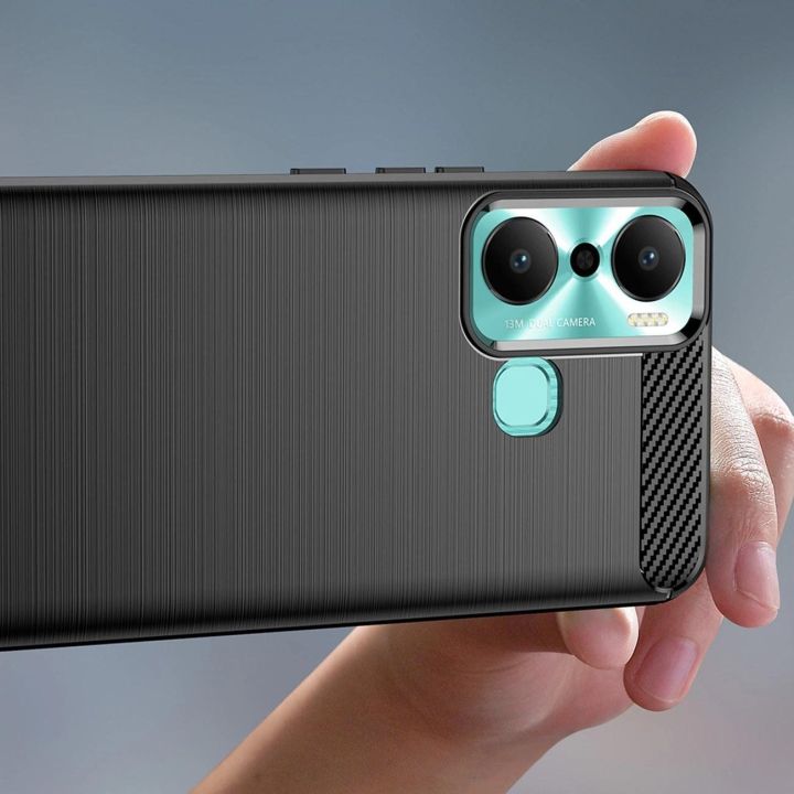 dėklas Infinix Hot 20 Play lankstus silikoninis anglinis dėklas juodas