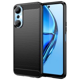 dėklas Infinix Hot 20 , skirtas Infinix Hot 20 , lankstus silikoninis anglinis dėklas, juodos spalvos