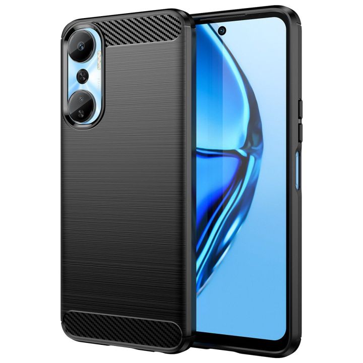 dėklas Infinix Hot 20 , skirtas Infinix Hot 20 , lankstus silikoninis anglinis dėklas, juodos spalvos