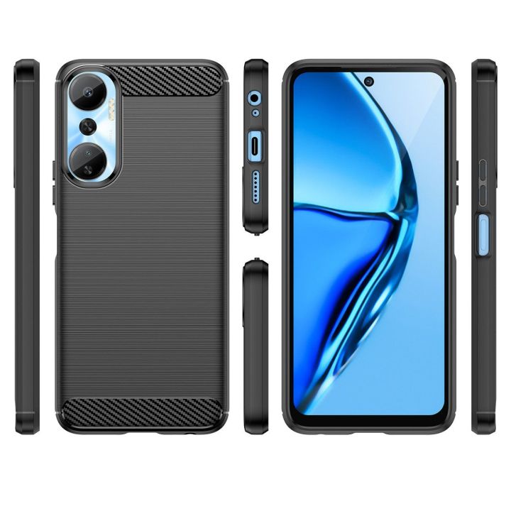 dėklas Infinix Hot 20 , skirtas Infinix Hot 20 , lankstus silikoninis anglinis dėklas, juodos spalvos