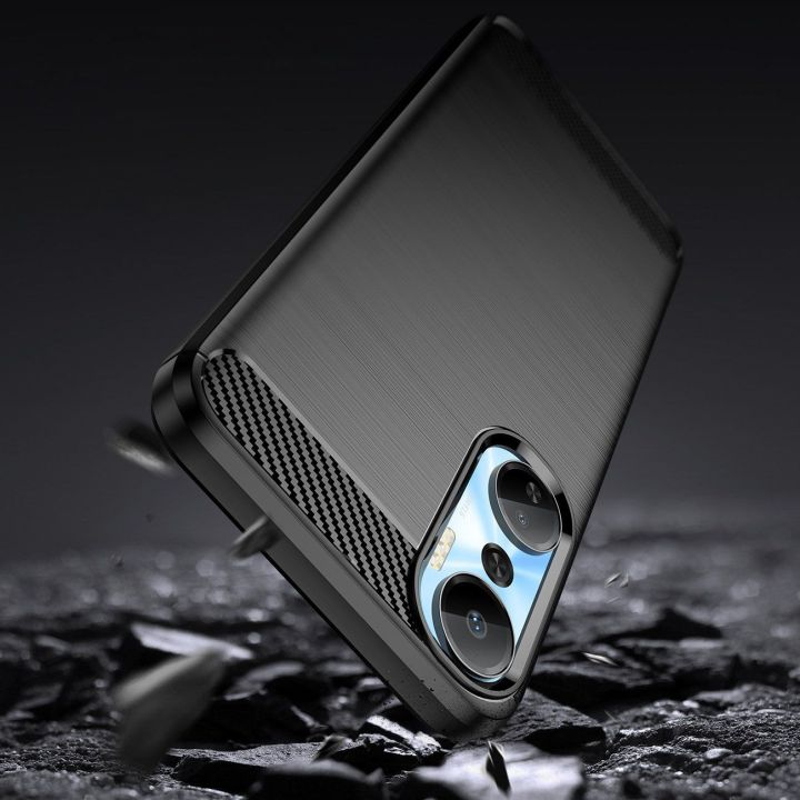 dėklas Infinix Hot 20 , skirtas Infinix Hot 20 , lankstus silikoninis anglinis dėklas, juodos spalvos