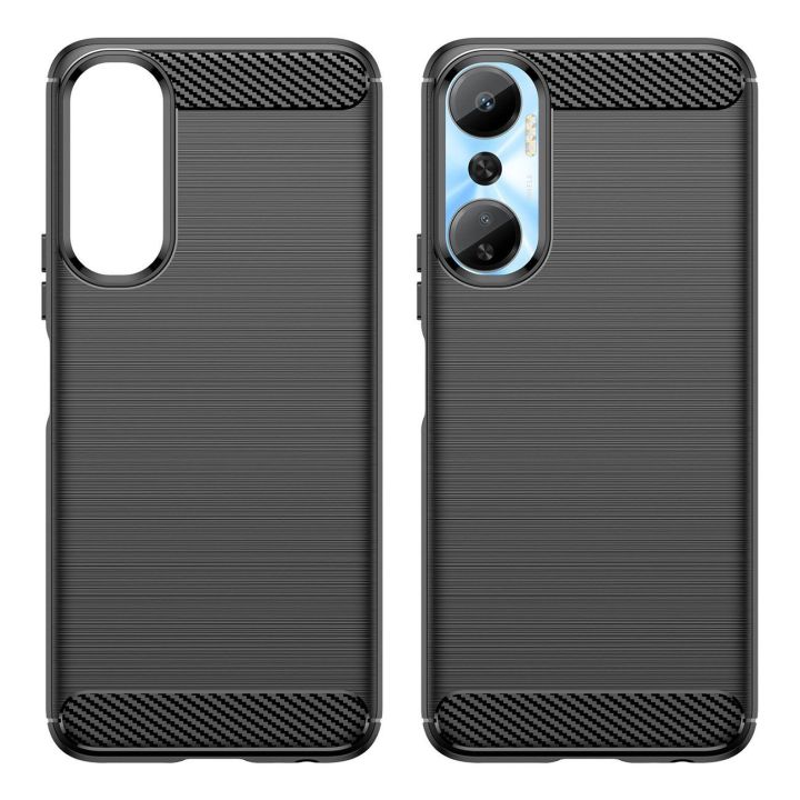 dėklas Infinix Hot 20 , skirtas Infinix Hot 20 , lankstus silikoninis anglinis dėklas, juodos spalvos
