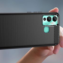dėklas Infinix Hot 12 Play NFC / Hot 12 Play lankstus silikoninis anglinis dėklas juodos spalvos
