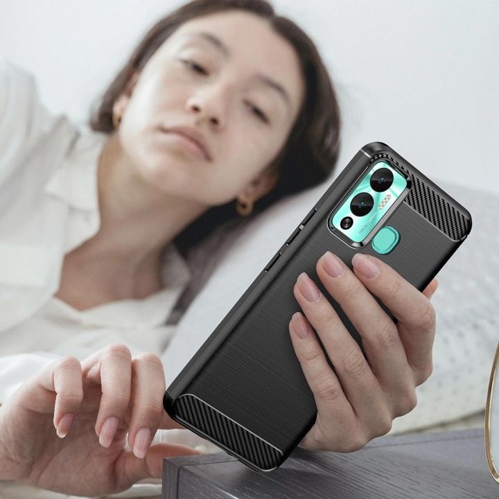 dėklas Infinix Hot 12 Play NFC / Hot 12 Play lankstus silikoninis anglinis dėklas juodos spalvos
