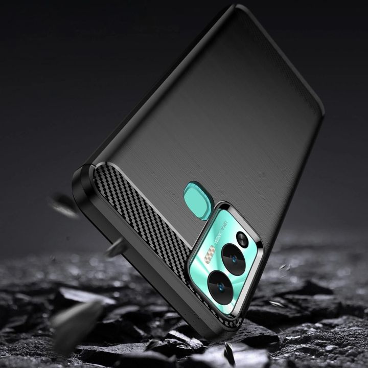 dėklas Infinix Hot 12 Play NFC / Hot 12 Play lankstus silikoninis anglinis dėklas juodos spalvos