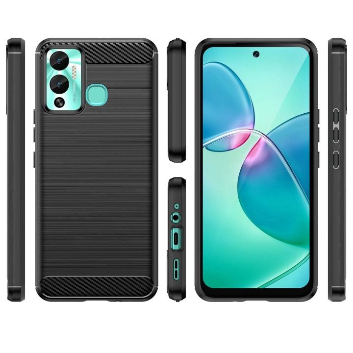 dėklas Infinix Hot 12 Play NFC / Hot 12 Play lankstus silikoninis anglinis dėklas juodos spalvos