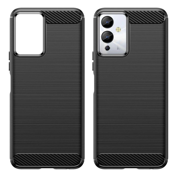 dėklas Infinix Note 12i lankstus silikoninis anglinis dėklas, juodos spalvos