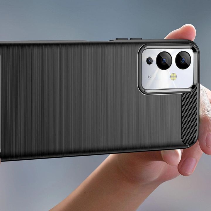 dėklas Infinix Note 12i lankstus silikoninis anglinis dėklas, juodos spalvos