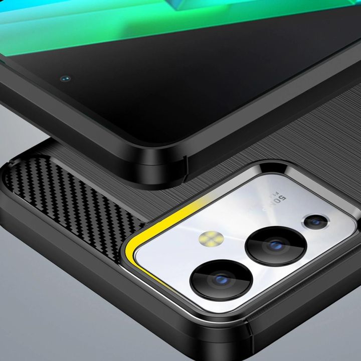 dėklas Infinix Note 12i lankstus silikoninis anglinis dėklas, juodos spalvos