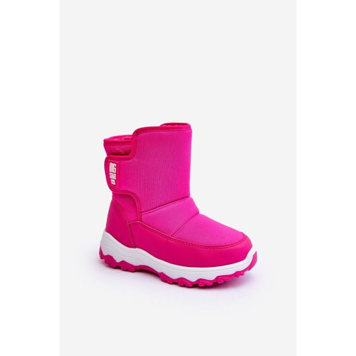 vilnoniai nėriniuoti sniego batai su raišteliais Pink Big Star MM374121