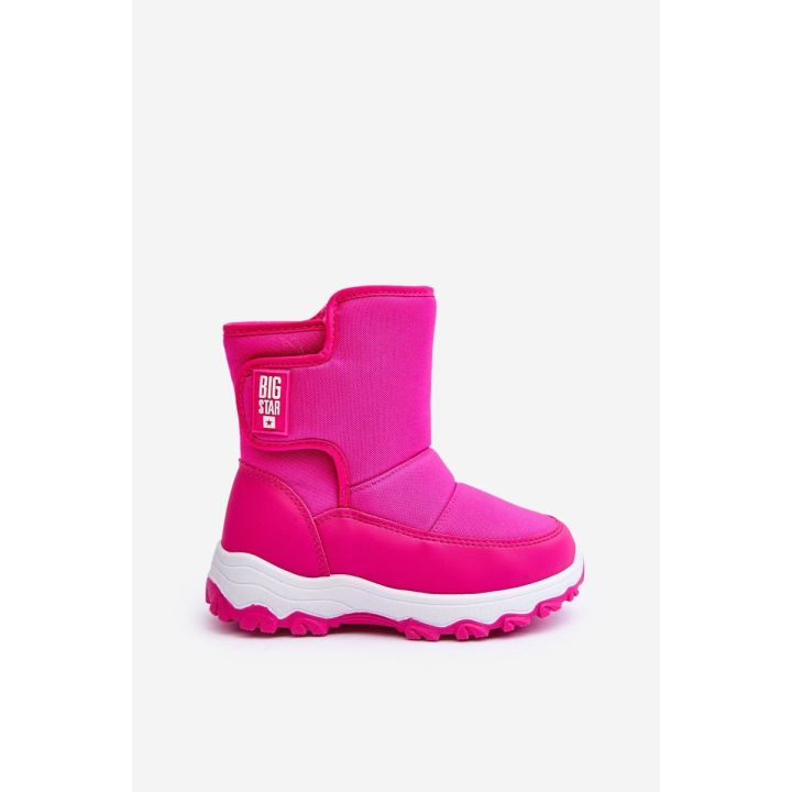 vilnoniai nėriniuoti sniego batai su raišteliais Pink Big Star MM374121