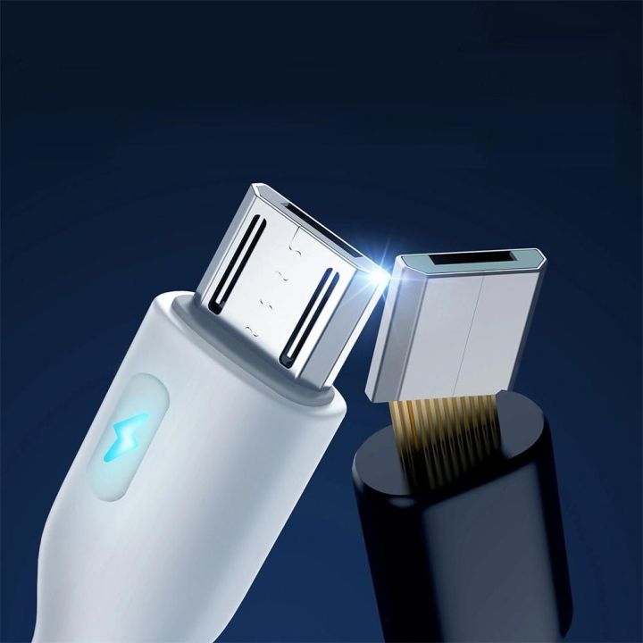 USB - micro USB 2.4A 2 m kabelis S-UM018A13 - baltas